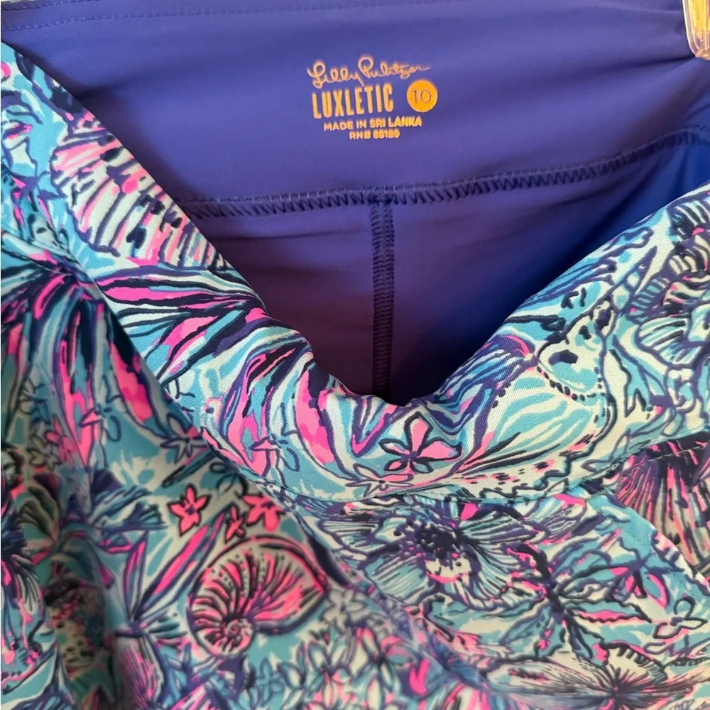 Lilly Pulitzer Luxletic Skort in Blue and Pink - Picture 2 of 10